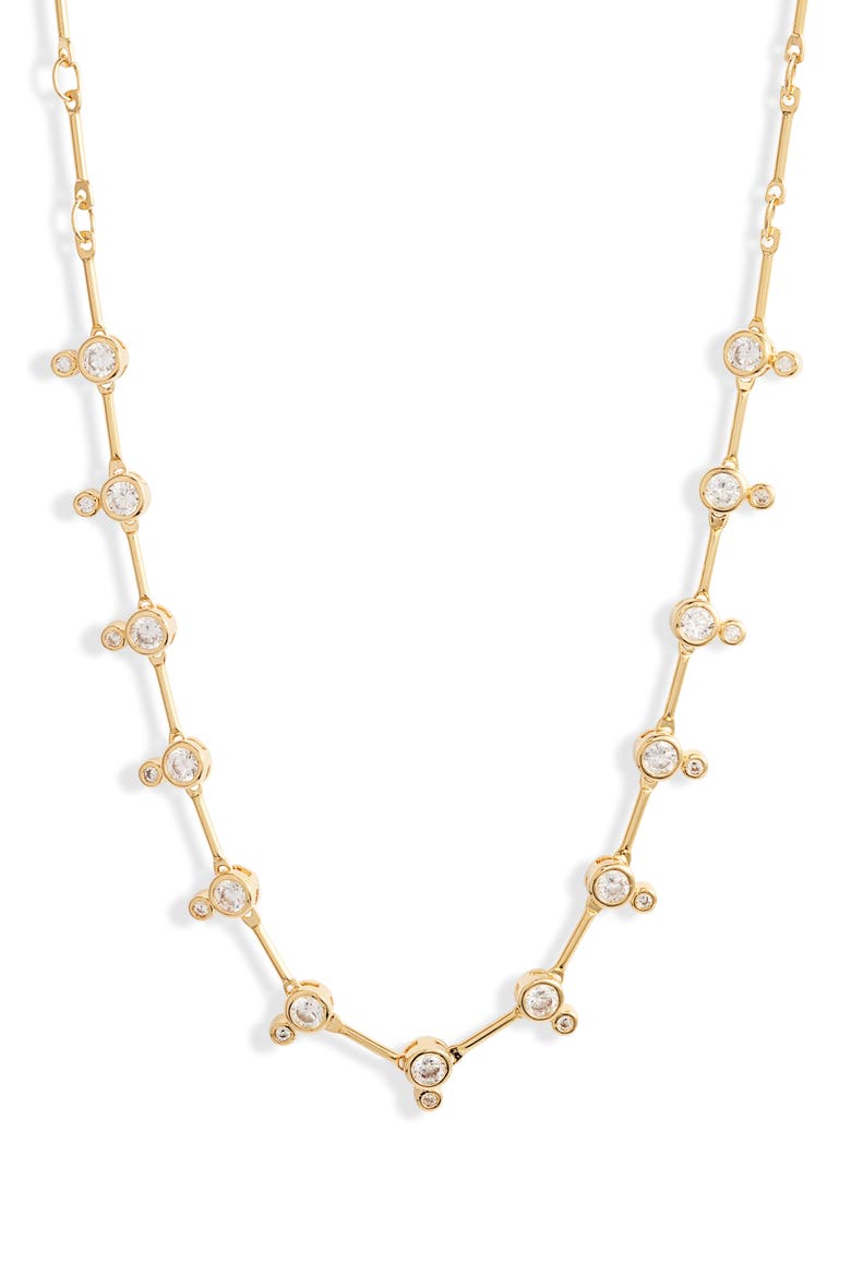 Cubic Zirconia Collar Necklace, Main, color, CLEAR- GOLD