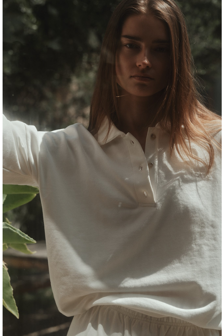 Long Sleeve Polo, Alternate, color, Salt