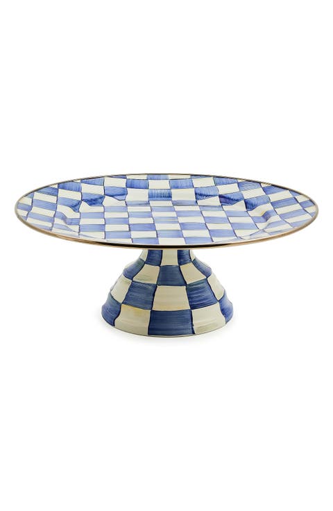 Royal Check Pedestal Platter