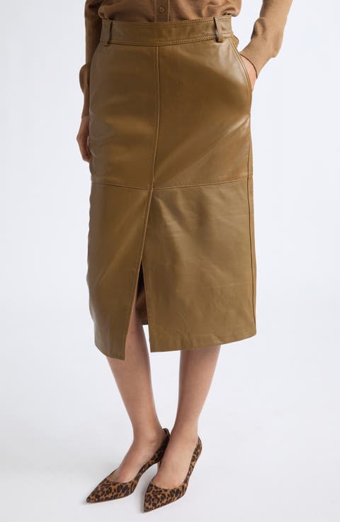 Milly Leather Skirt