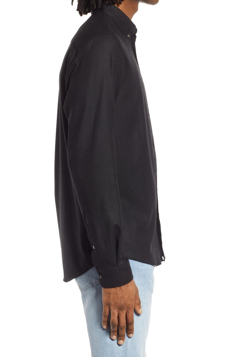 Washable Button-Up Shirt, Alternate, color, NOIR