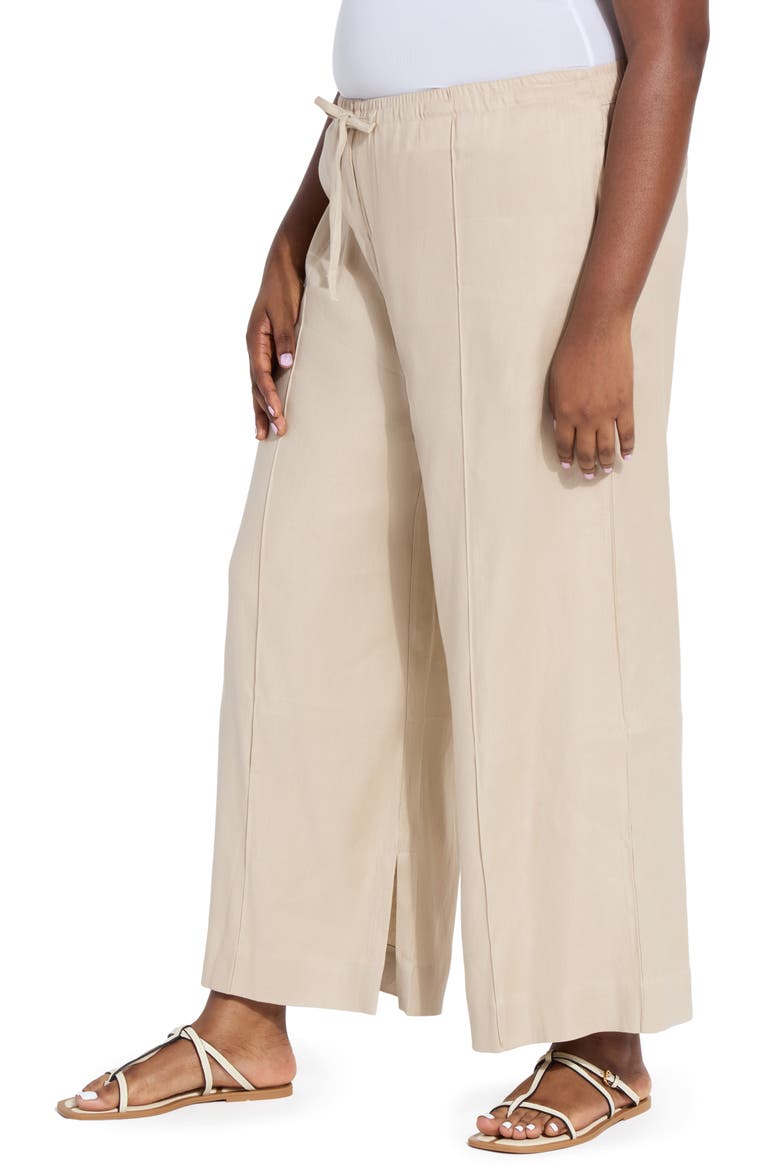 Nixie Linen Blend Wide Leg Pants, Alternate, color, LINEN