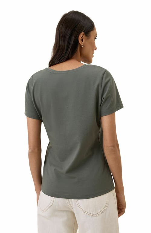 Pact Organic Cotton Luxe Stretch Jersey Slim Tee In Gray