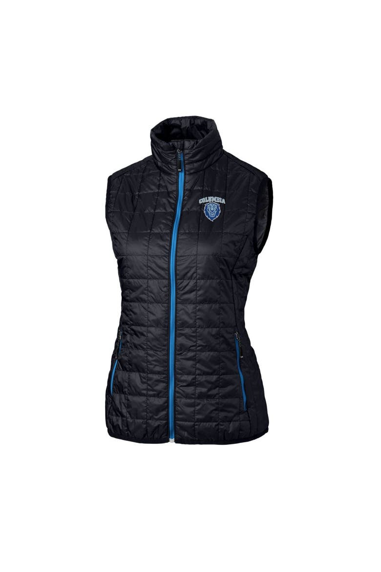 Women's Cutter & Buck Navy Columbia University Eco Full-Zip Puffer Vest, Main, color, Navy