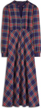 Boden Check Long Sleeve Maxi Dress