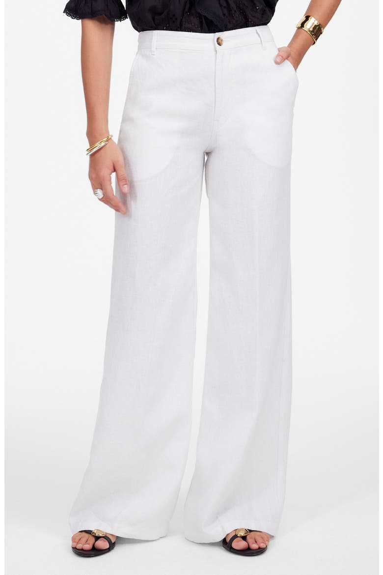 The Zoe Relaxed Wide Pant Linen Pants, Main, color, SALT