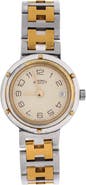 Pre-Owned Hermes Clipper Quartz Watch Stainless Steel with Plated Metal 24