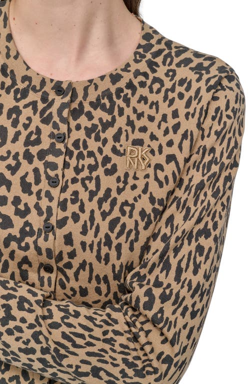 DKNY JEANS DKNY JEANS LEOPARD PRINT CARDIGAN 