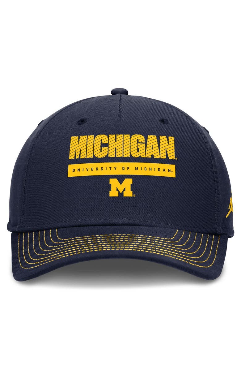 Jordan Brand Men's Jordan Brand Navy Michigan Wolverines Rise Adjustable Hat, Alternate, color, Navy