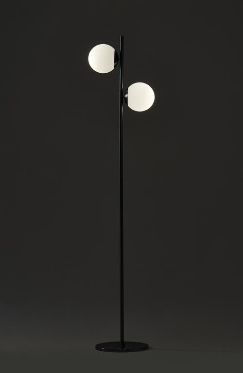 Brightech Sphere 65' Led Contemporary Tree Floor Lamp With Frosted Glass Globes In Classic Black