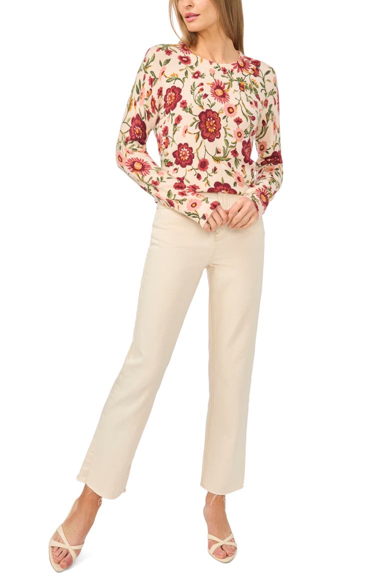 Floral Sweater, Alternate, color, BABYS BREATH