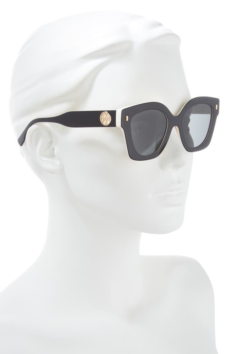 Tory Burch 49mm Irregular Cat Eye Sunglasses, Alternate, color,