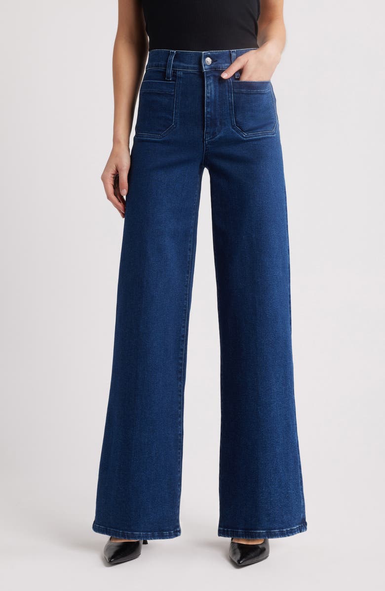 FRAME Le Slim Palazzo Patch Pocket High Waist Wide Leg Jeans, Main, color, Loner