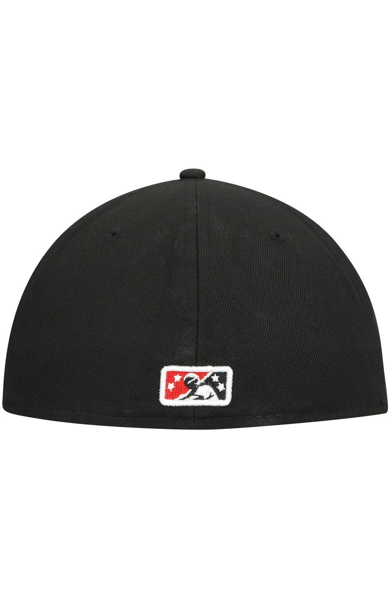 New Era Men's New Era Black Indianapolis Indians Authentic Collection Road 59FIFTY Fitted Hat, Alternate, color, 