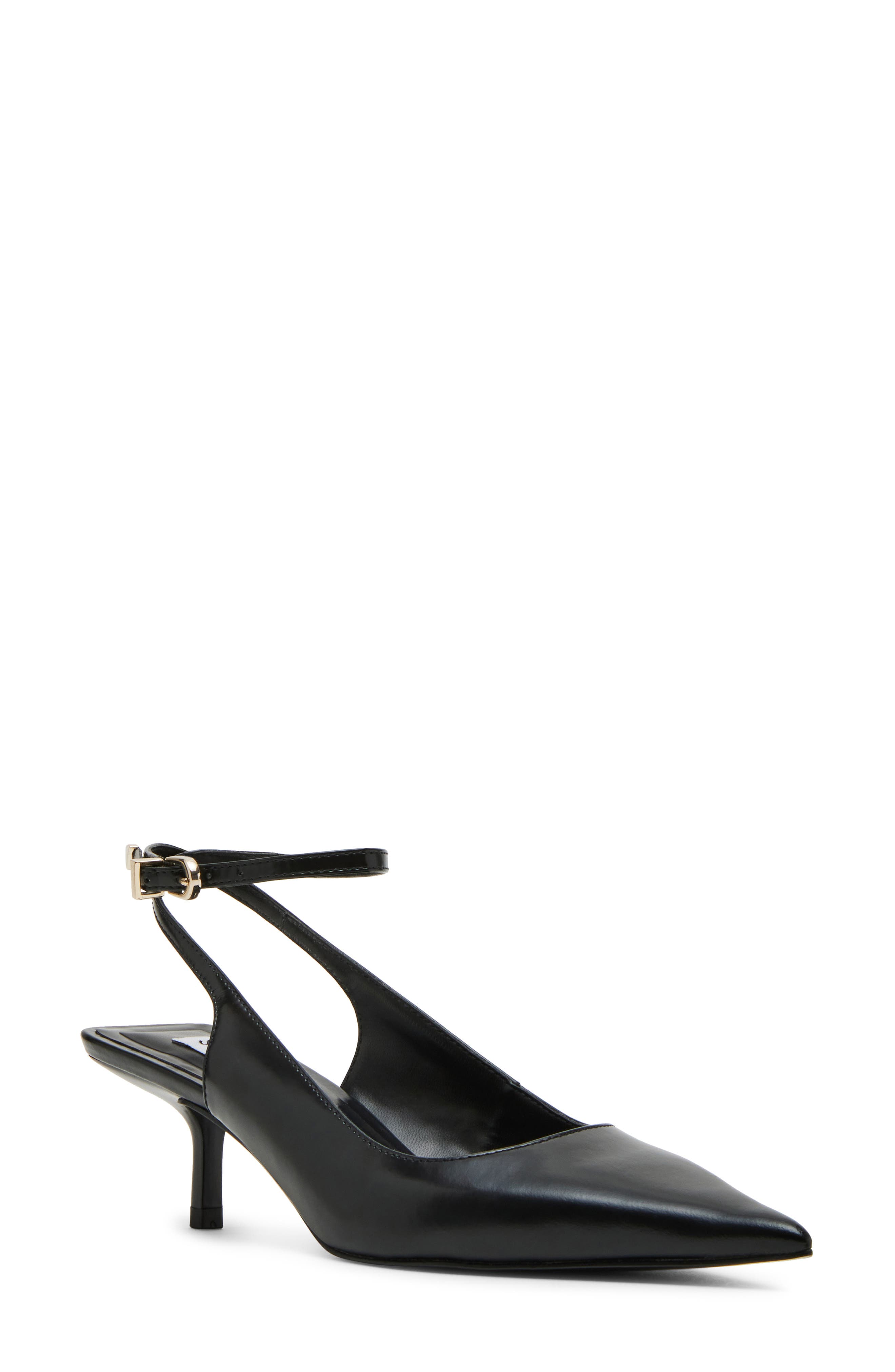 Steve Madden Rizzie Ankle Strap Pointed Toe Kitten Heel Pump, Main, color, 