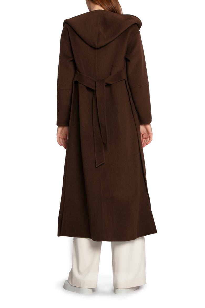 Walk My Way Wool Blend Hooded Coat, Alternate, color, BROWN