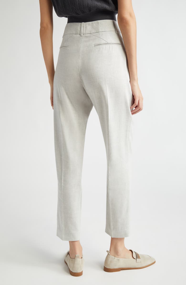 Eleventy Slim Fit High Waist Linen & Wool Pants, Alternate, color,