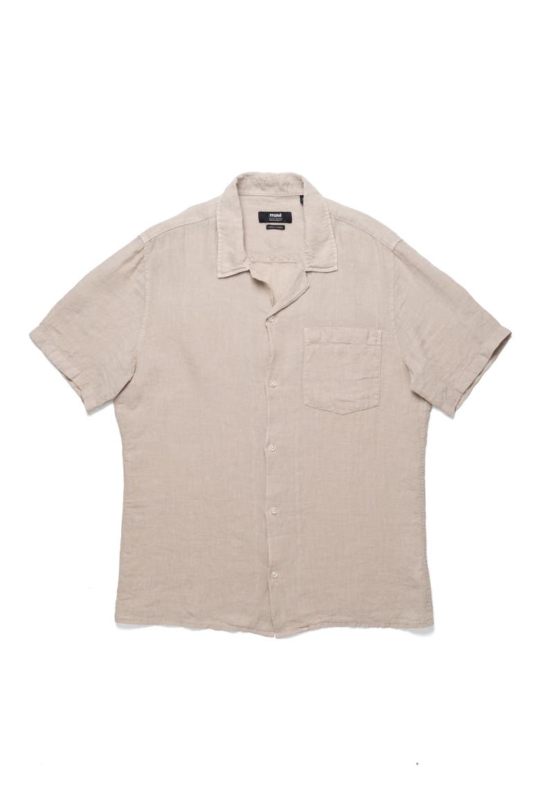 Linen Camp Shirt, Alternate, color, SAND