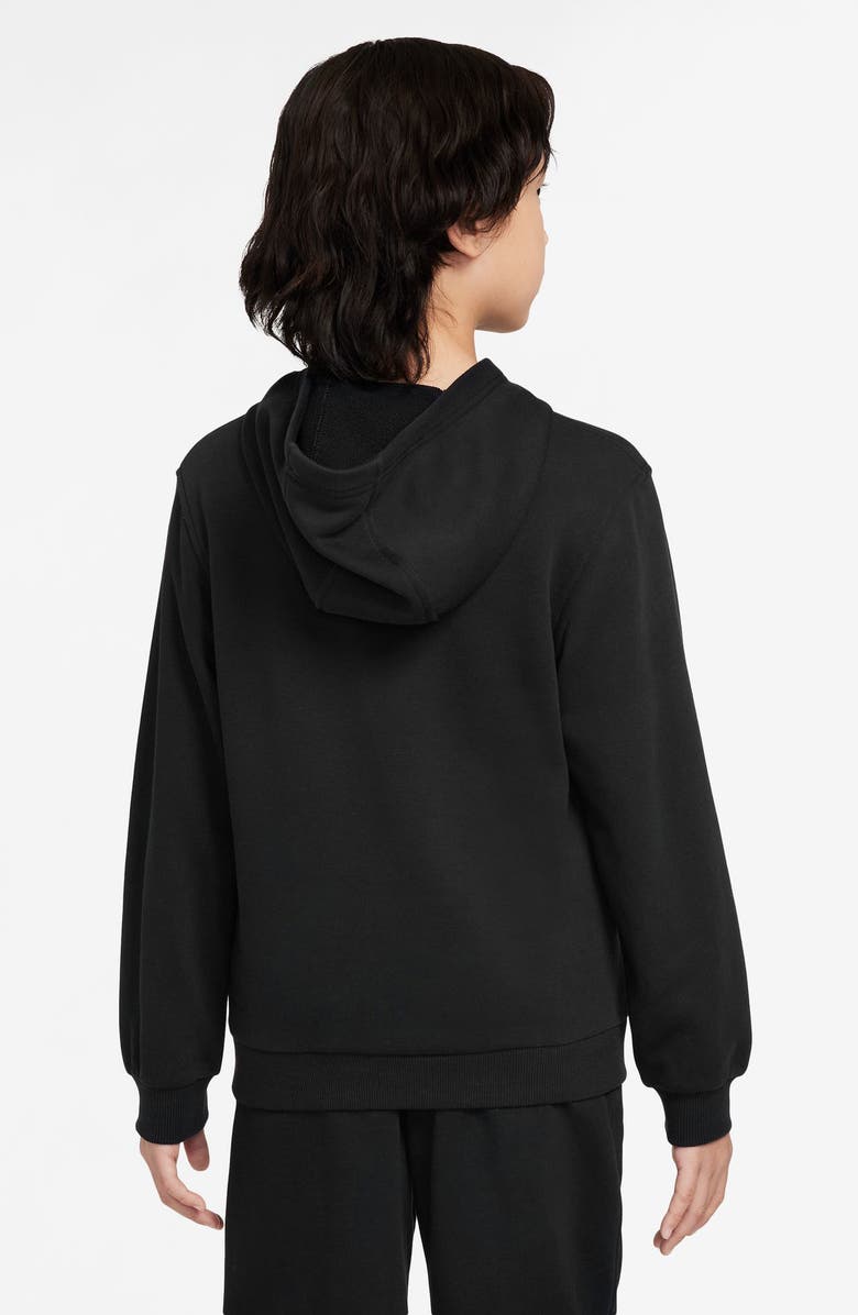 Nike Kids' Cotton French Terry Hoodie, Alternate, color, Black/ Burgundy Crush