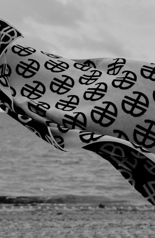 Anine Bing Monogram Print Bahia Towel In Multi
