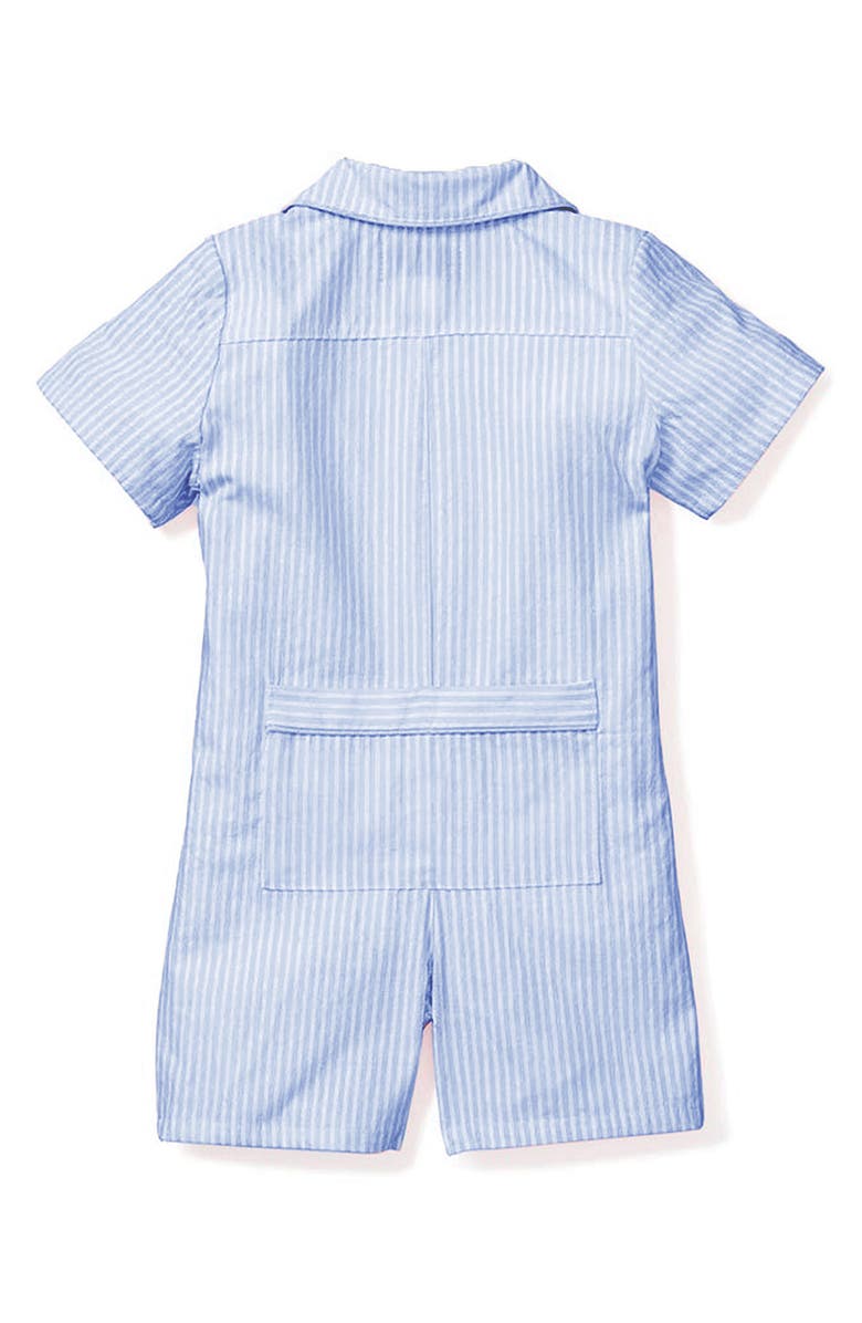 Petite Plume Classic Seersucker One-Piece Pajamas, Alternate, color, Blue