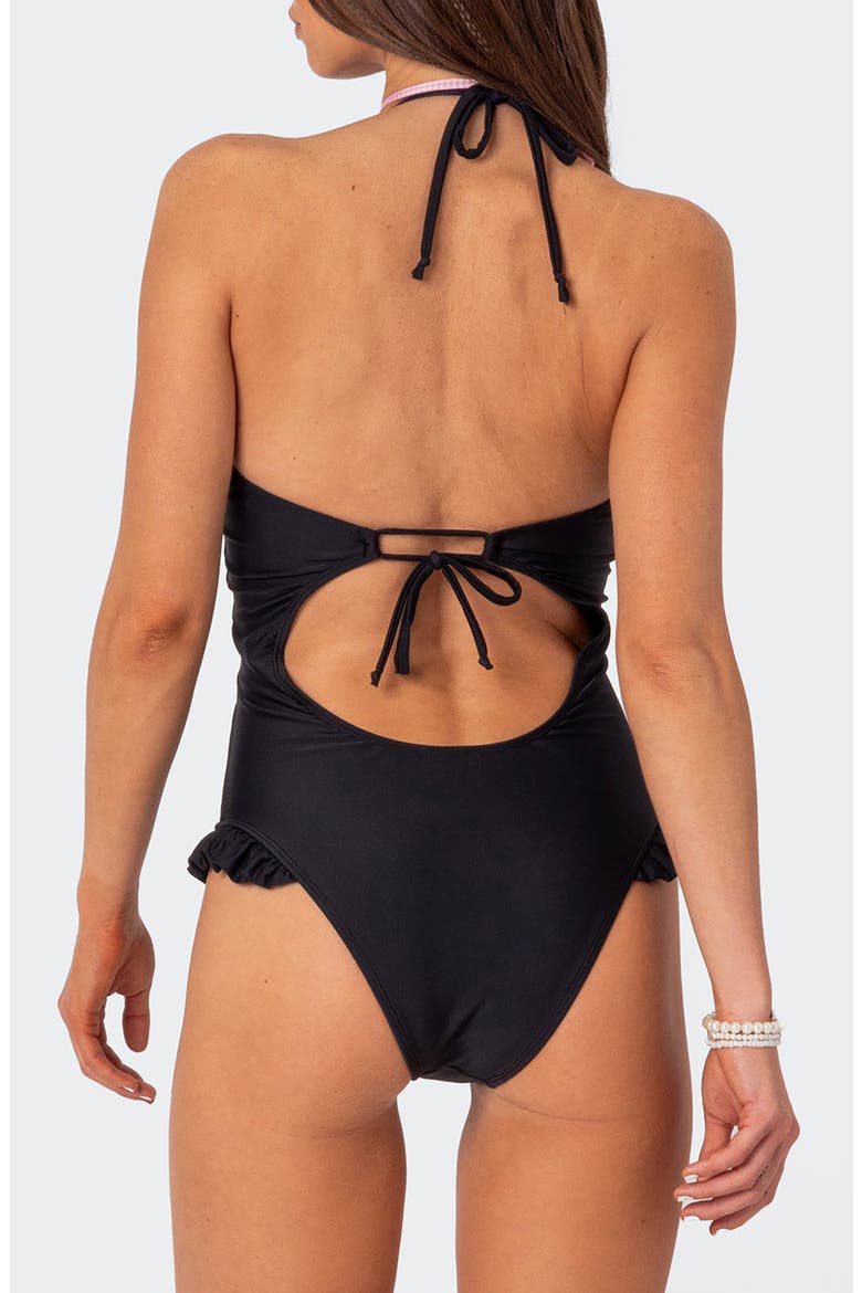 Nea Cutout One-Piece Swimsuit, Alternate, color, BLACK
