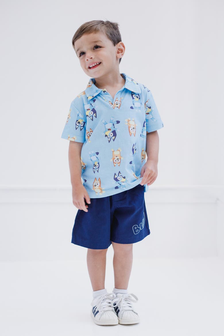 2-Piece Polo and Shorts Set, Alternate, color, Bluey Bingo Navy Blue