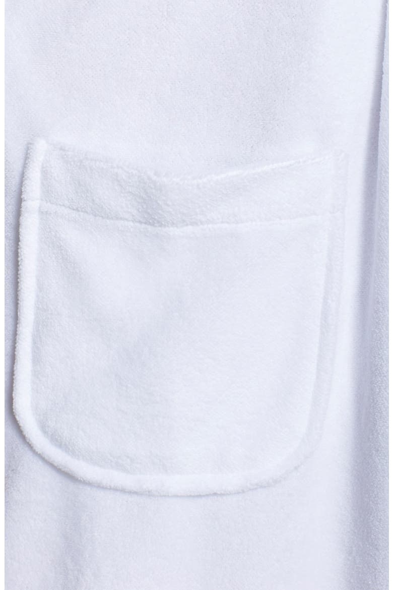 'Vintage' Ruffle Trim Terry Robe, Alternate, color, WHITE