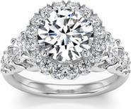 Bliss Diamond 5Ct Halo Round Brilliant Cut Diamond Engagement Ring Lab Grown in 14k Gold