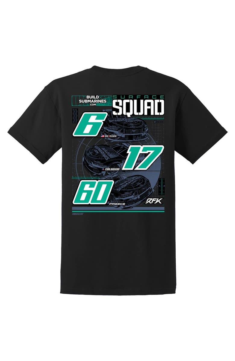 RFK Racing Men's RFK Racing Black Roush Fenway Keselowski Racing BuildSubmarines.com Car T-Shirt, Alternate, color, Black