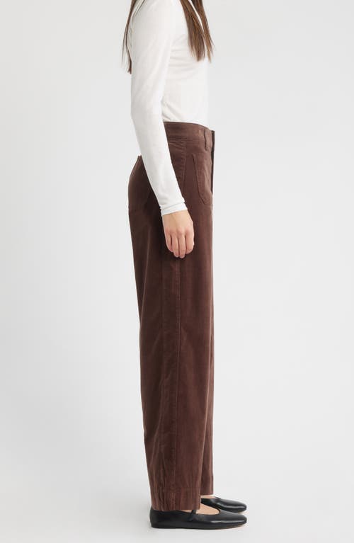 Wit & Wisdom Sam High Waist Wide Leg Corduroy Pants In Brown