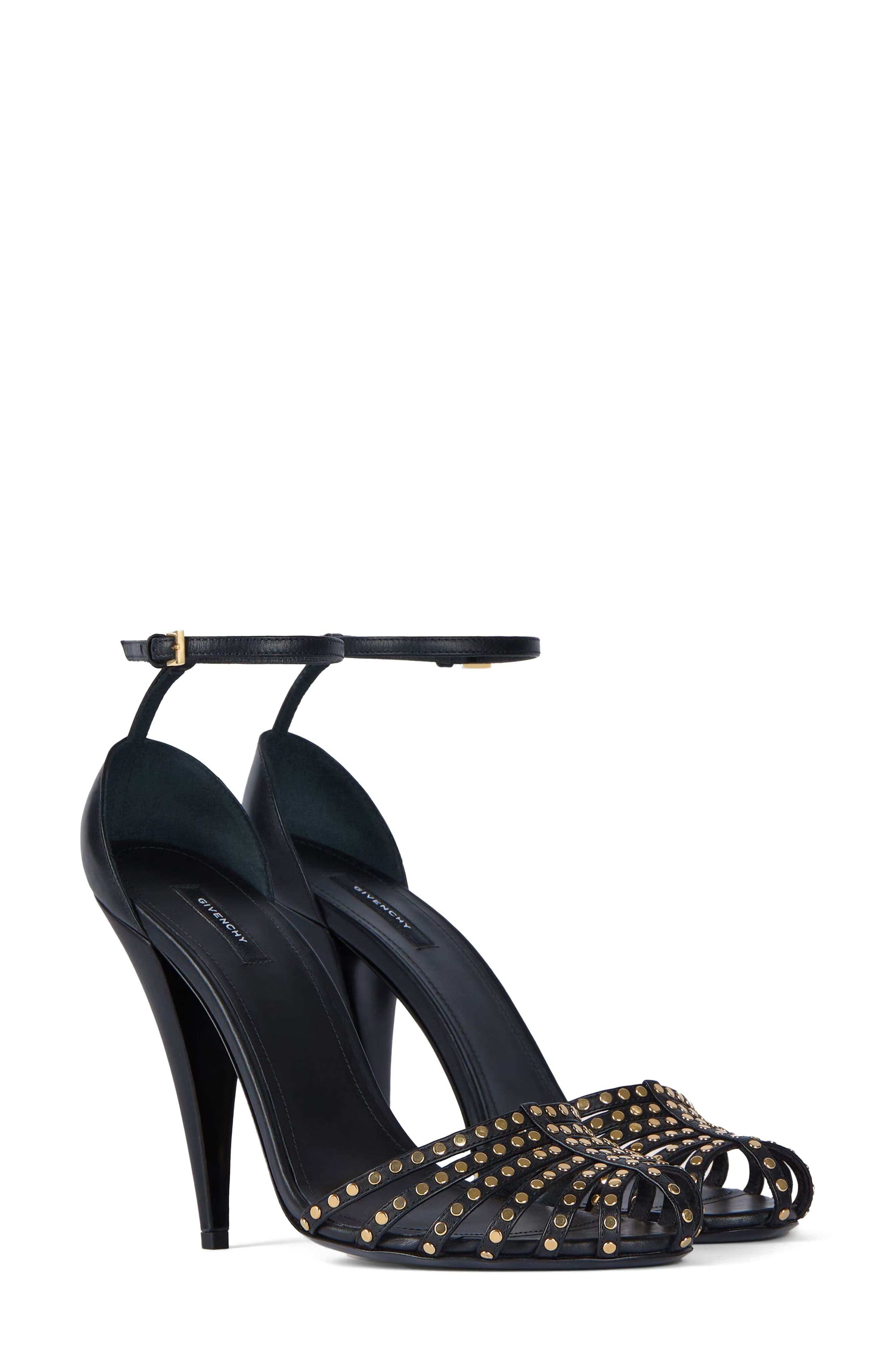 Givenchy Cage Studded Sandal, Main, color, Black