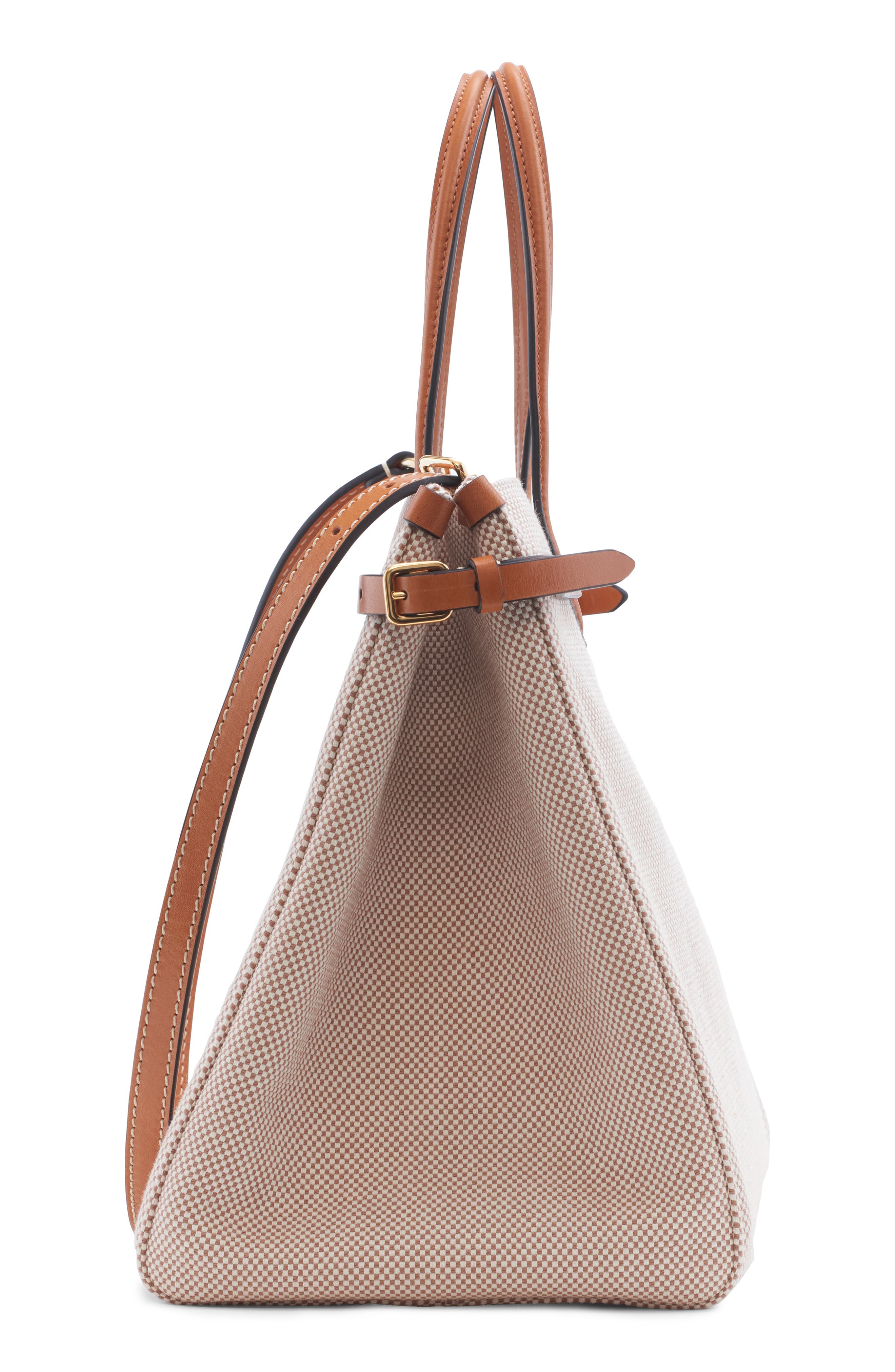 Valentino Garavani Medium Antibes Canvas Tote, Alternate, color, Naturale/ Tobacco/ Camel