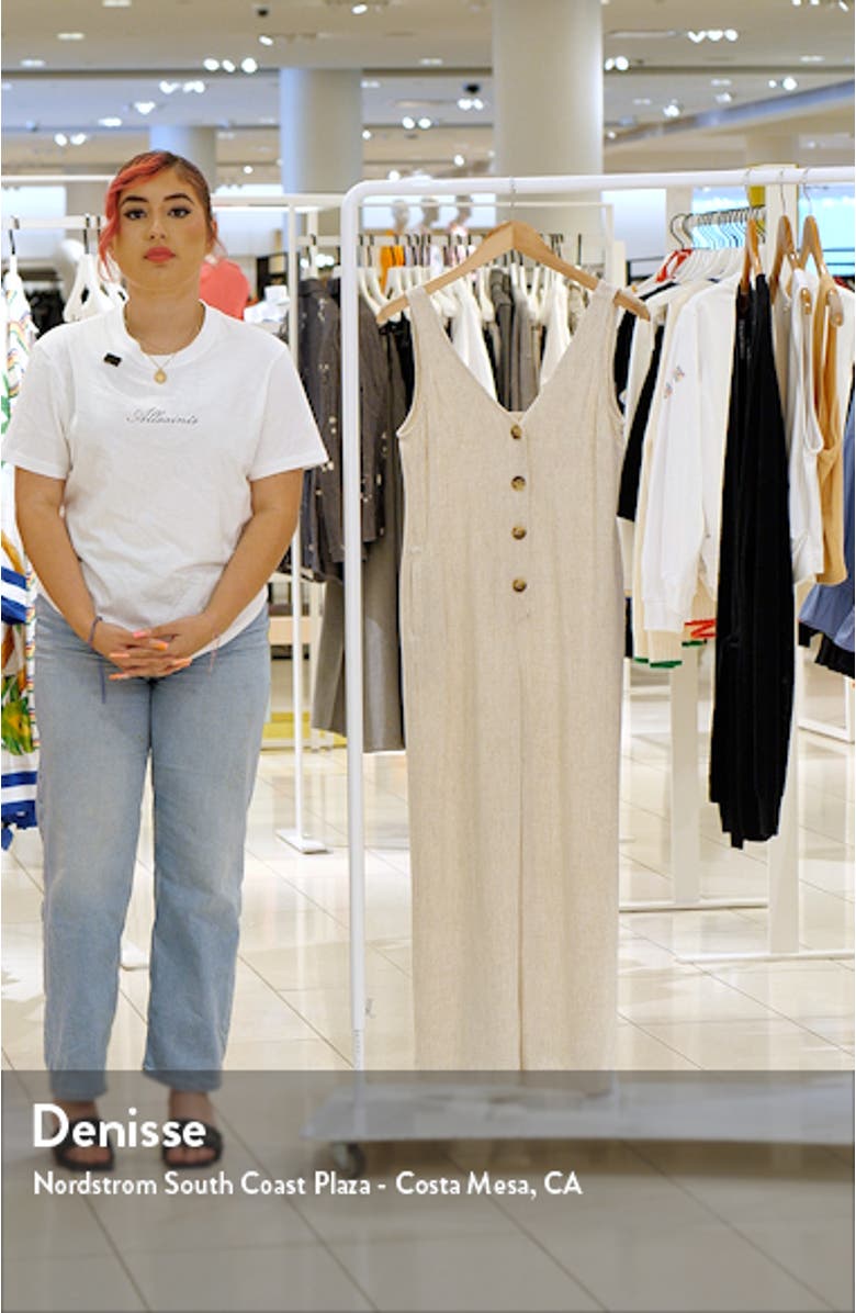 Button-Up Wide Leg Cotton Jumpsuit, sales video thumbnail