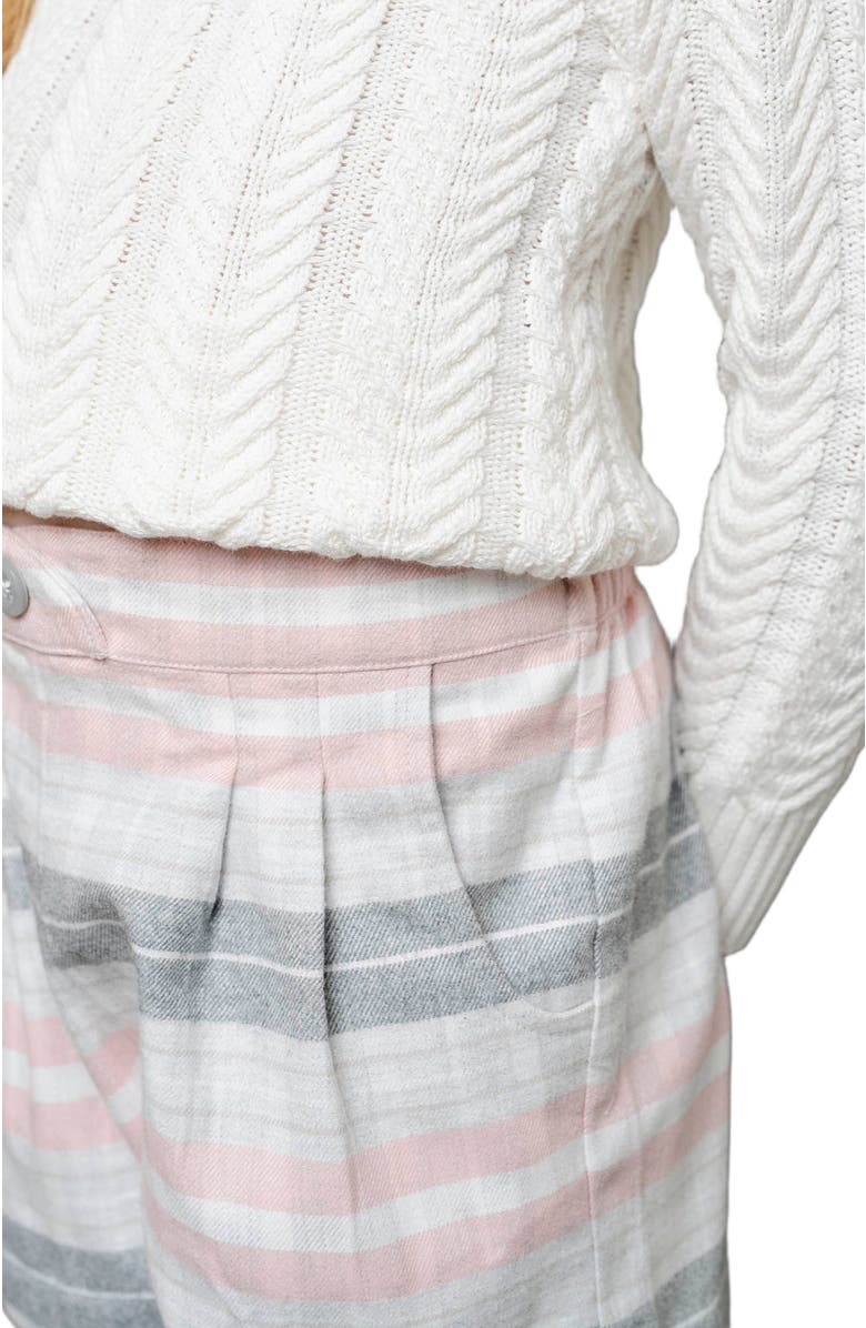 Hope & Henry Girls' Pleated Flannel Short, Toddler, Alternate, color, Gray And Rose Plaid