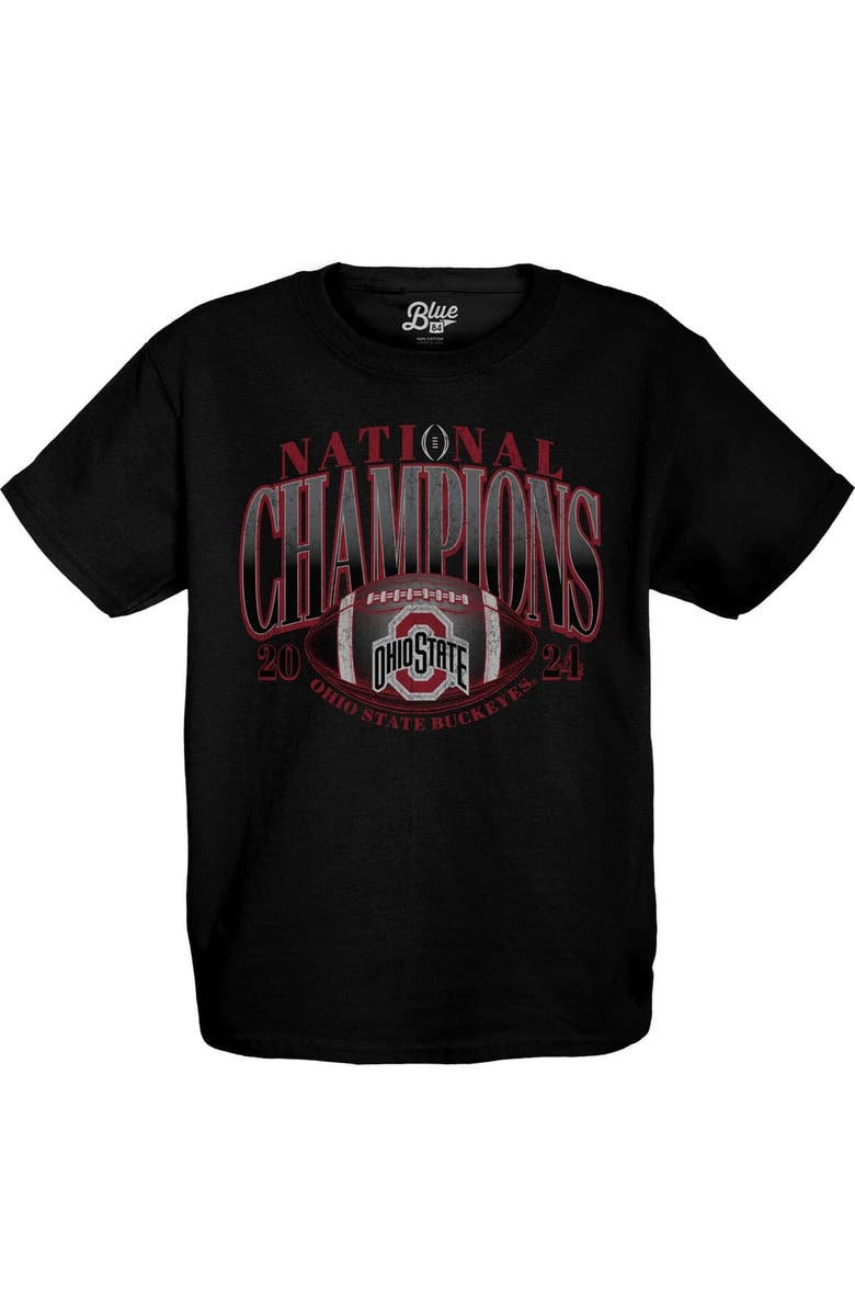 BLUE 84 Youth Blue 84 Black Ohio State Buckeyes College Football Playoff 2024 National Champions Ace Slot T-Shirt, Alternate, color, 