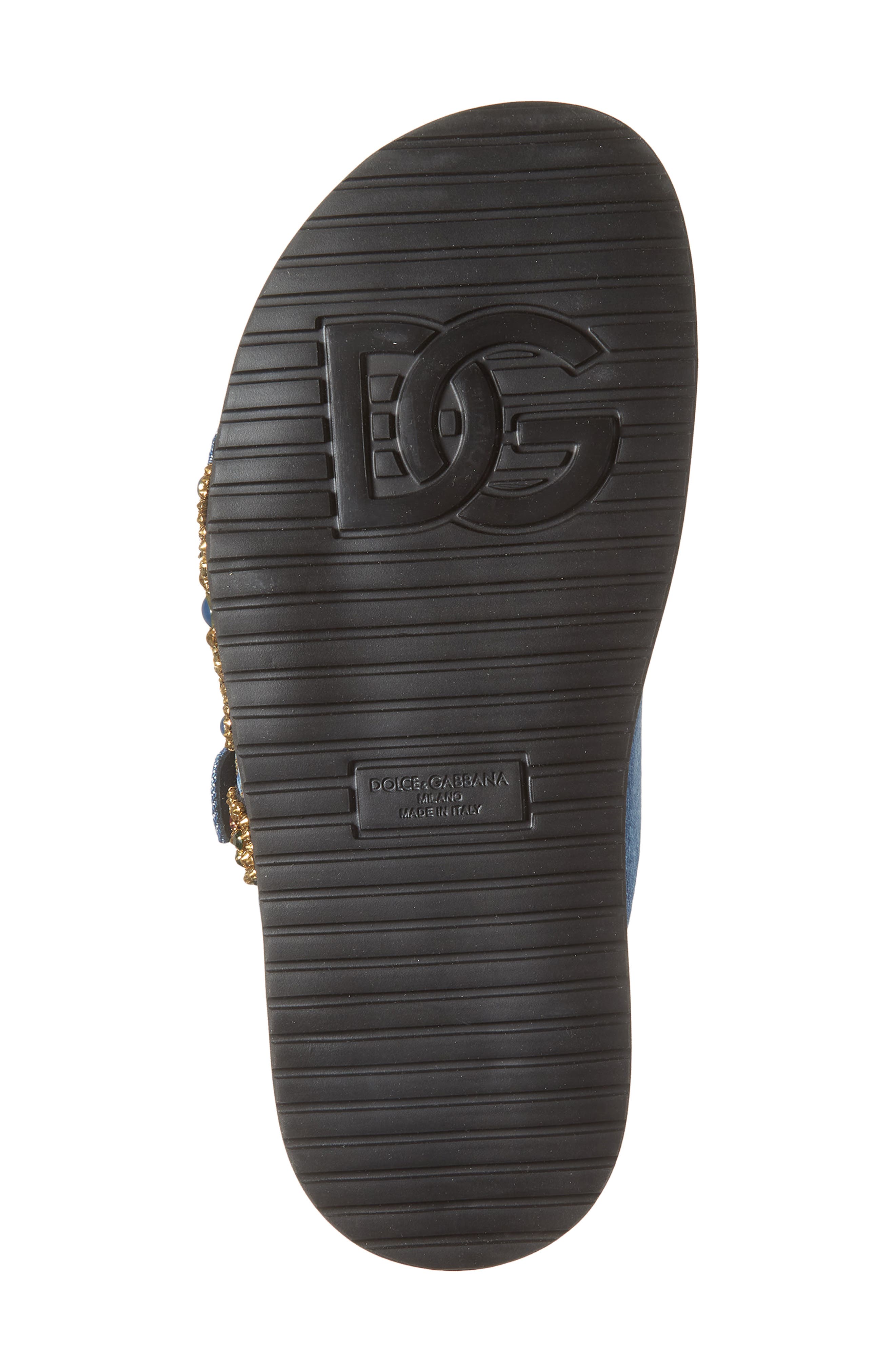 Dolce&Gabbana Embellished Slide Sandal, Alternate, color, 8C609 Blu/ Multicolor