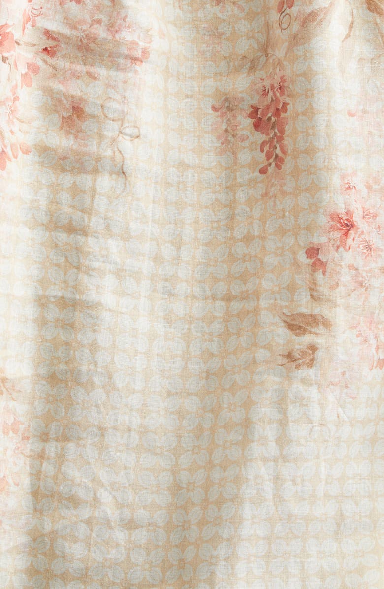 Zimmermann Tropical Floral Billow Ramie Shirt, Alternate, color, 