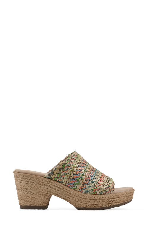 Cliffs By White Mountain Biando Platform Slide Sandal In Multi Raffia