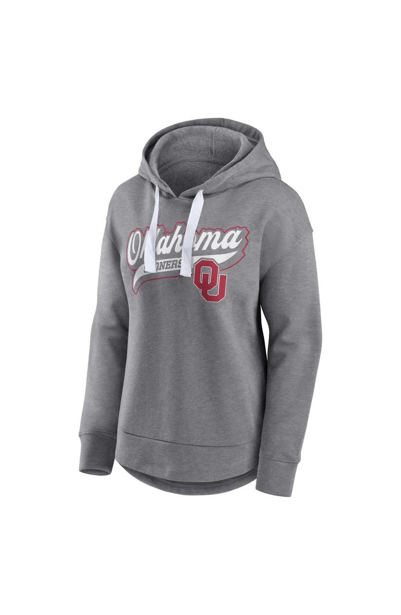 FANATICS Women's Fanatics  Heather Gray Oklahoma Sooners Tail Sweep Pullover Hoodie, Alternate, color, Heather Gray