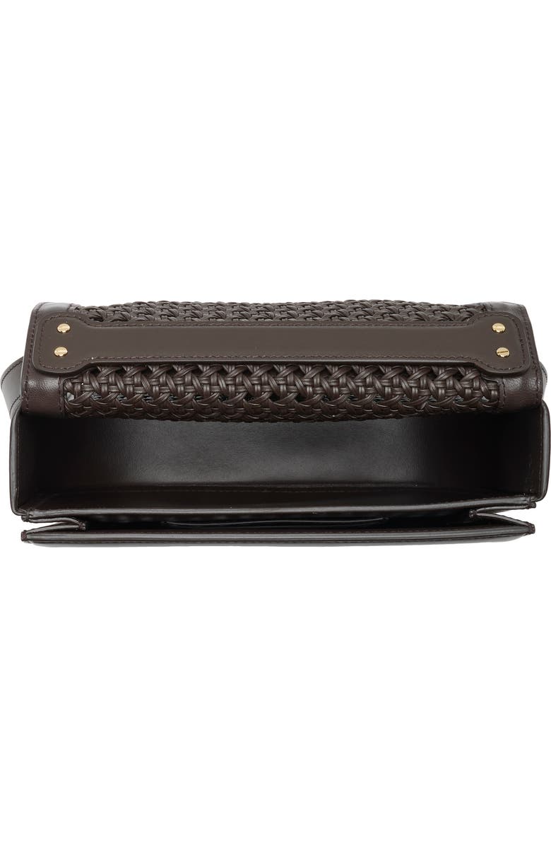 FERRAGAMO Double Gancini Woven Leather Crossbody Bag, Alternate, color, Testa Di Moro