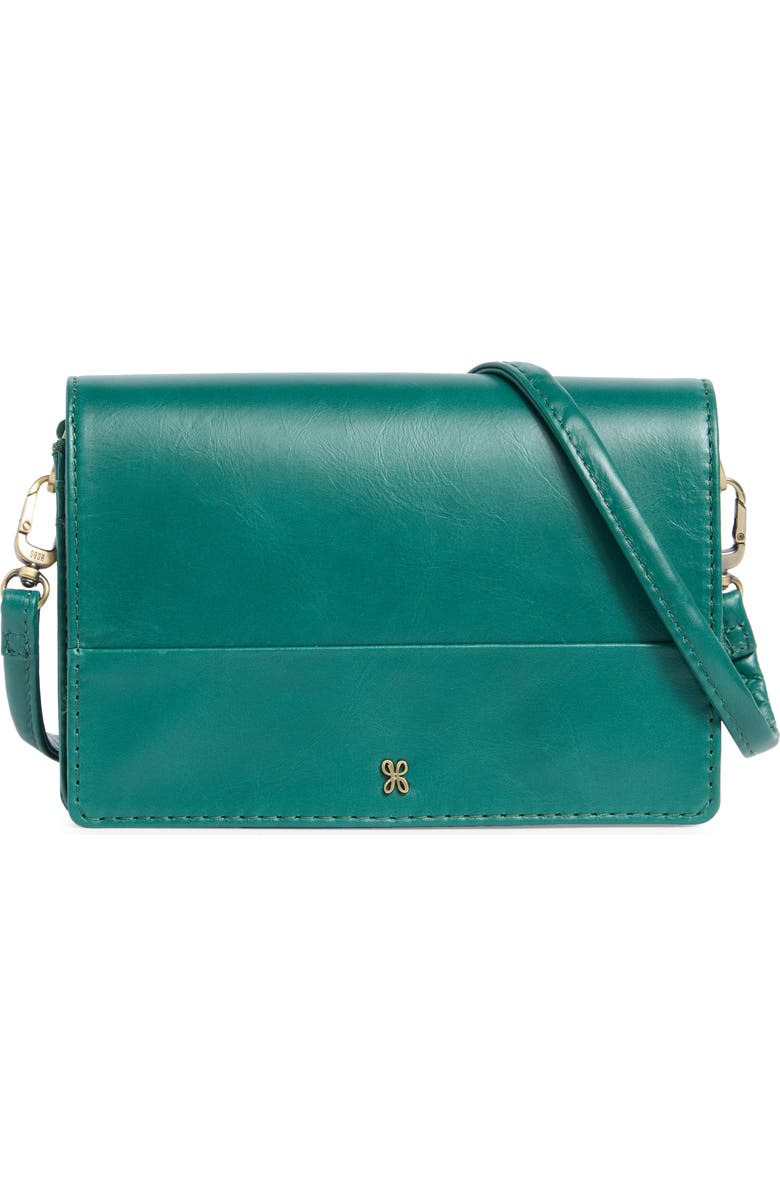 HOBO Jill Leather Phone Crossbody Bag, Main, color, Alpine Green