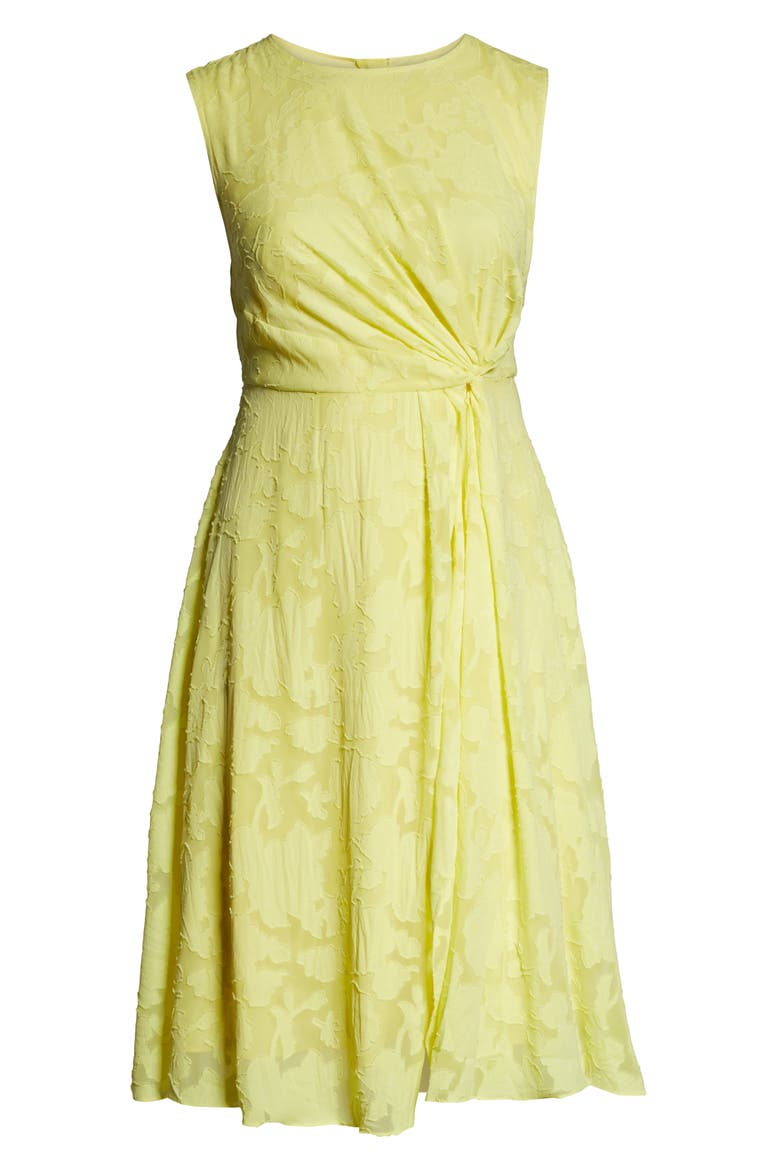 Jason Wu x ELOQUII Gathered Fil Coupé Midi Dress, Alternate, color, YELLOW