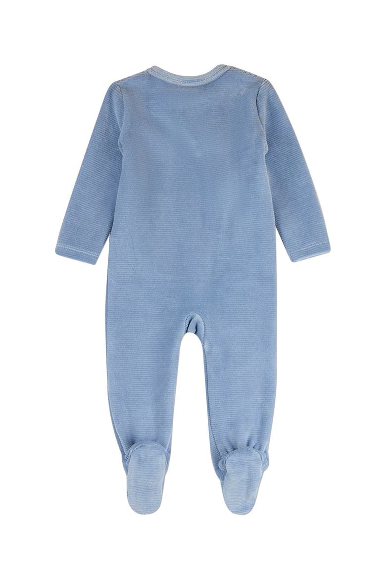 Baby Star Cluster Velour Footie, Alternate, color, Blue