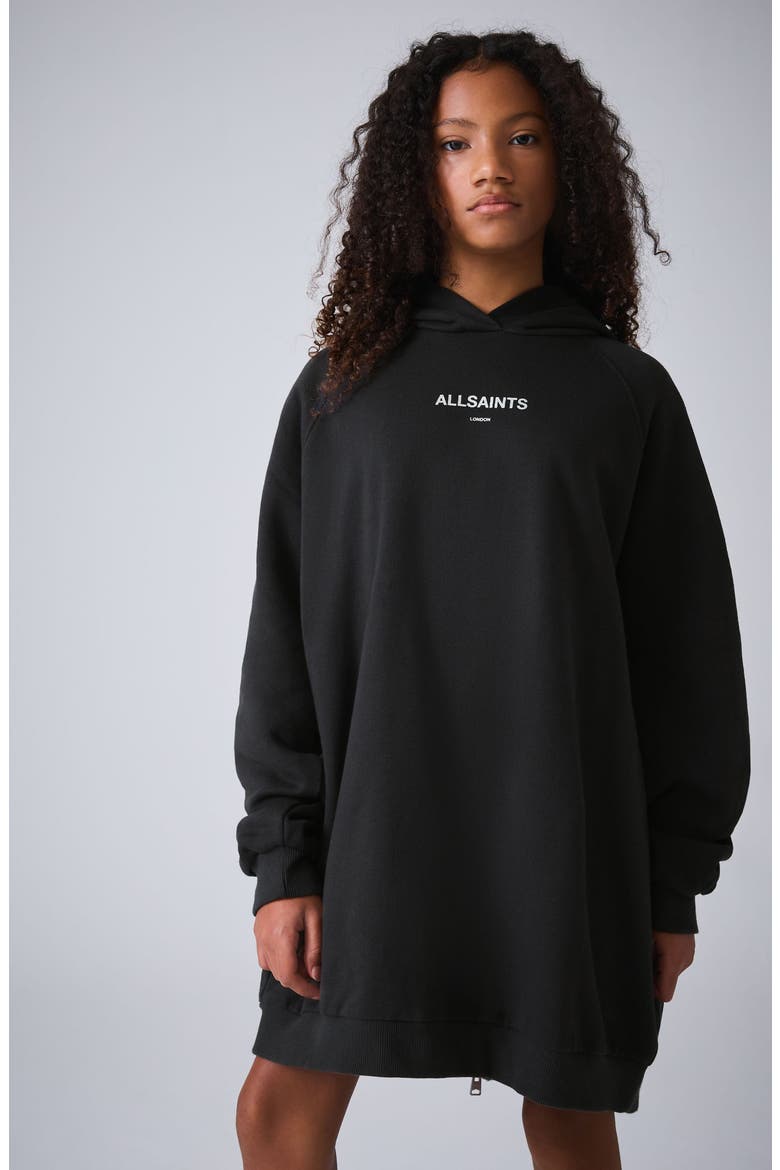 Kids' Dana Hoodie Dress, Alternate, color, BLACK