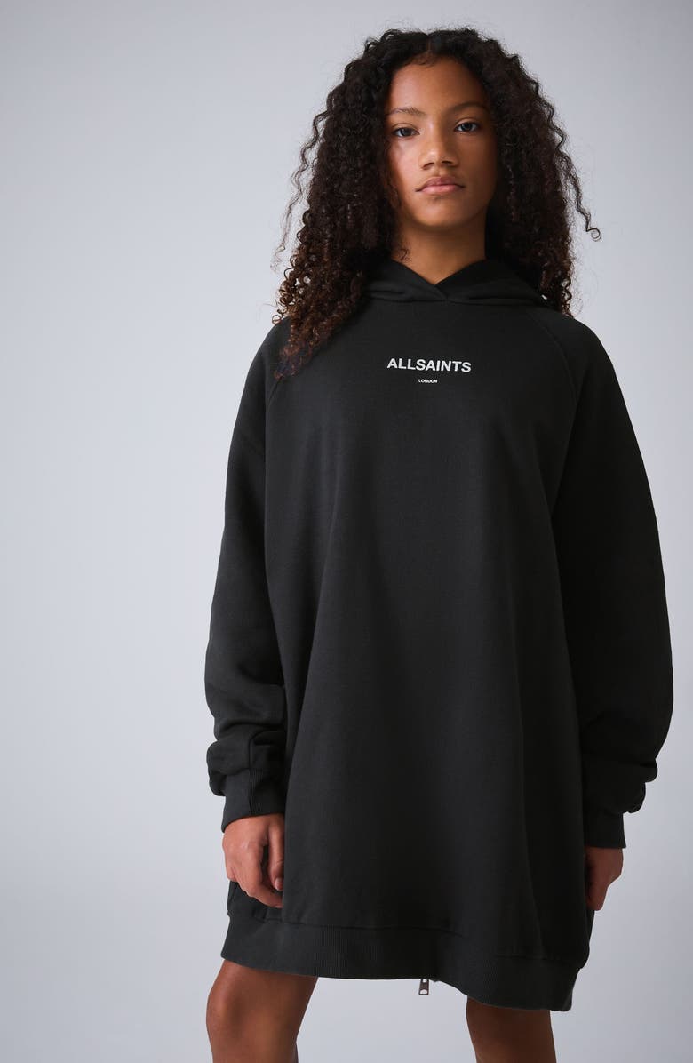smALLSAINTS by ALLSAINTS Kids' Dana Hoodie Dress, Alternate, color, Black