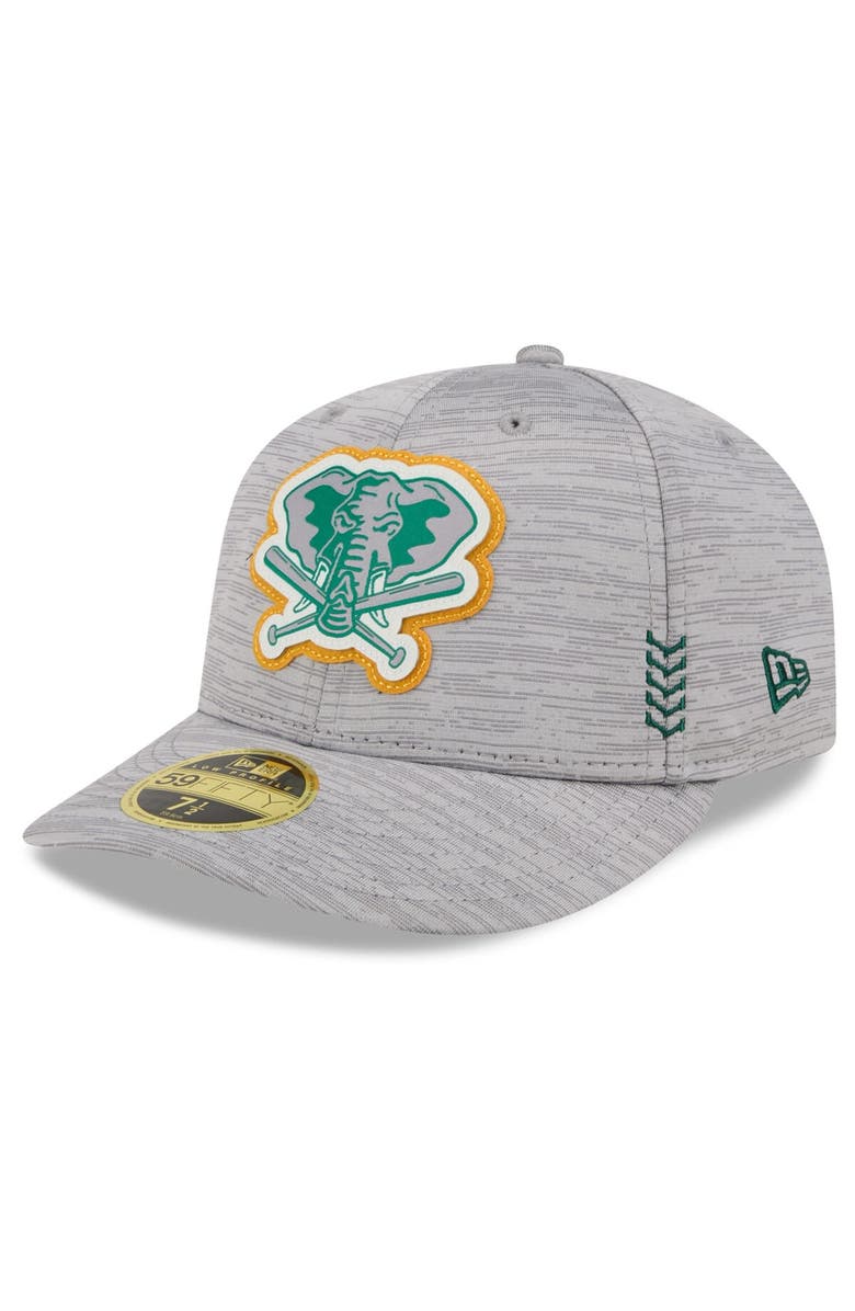 New Era Men's New Era Gray Oakland Athletics 2024 Clubhouse Low Profile 59FIFTY Fitted Hat, Main, color, Heather Gray