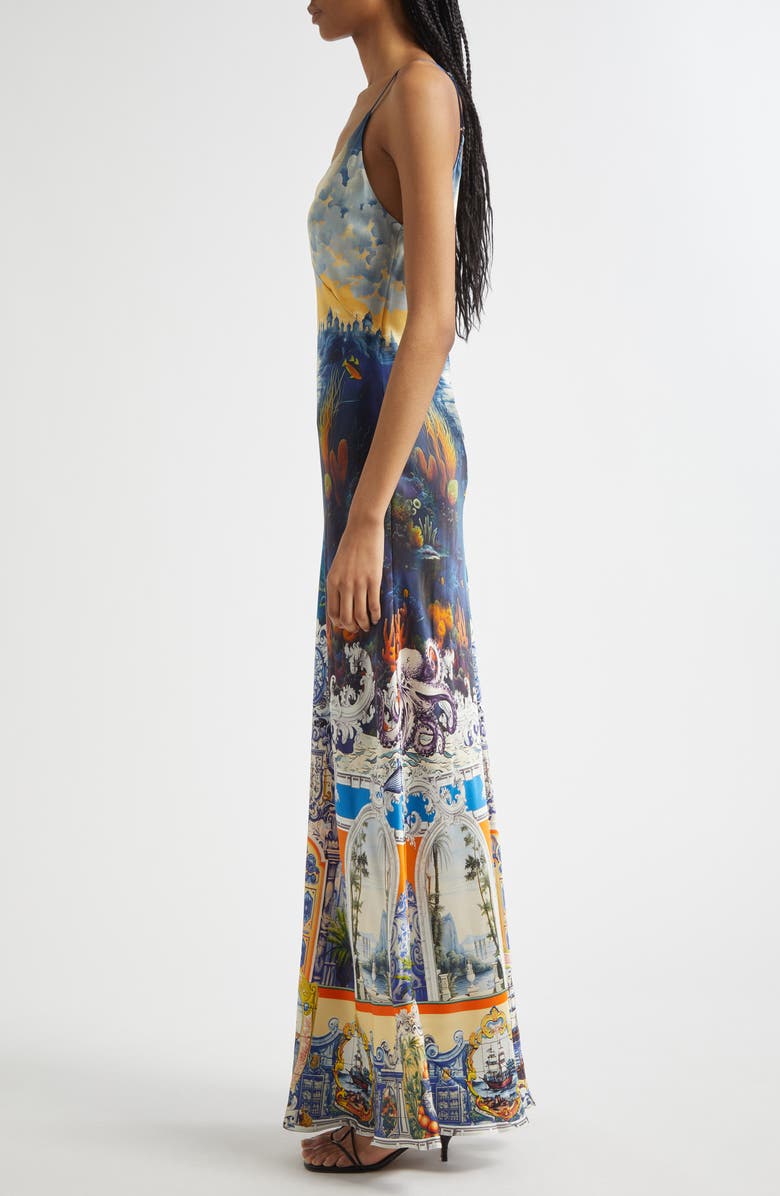 Camilla Bias Cut Silk Charmeuse Slipdress, Alternate, color, Song Of Saint Anthony