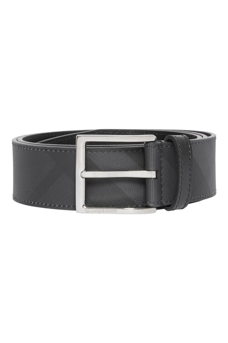 London Check Belt, Main, color, DARK CHARCOAL/ BLACK