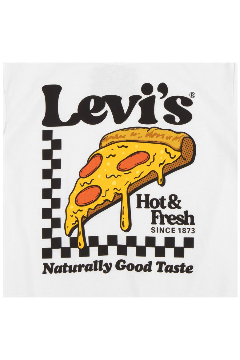 Kids' Pizza Logo Graphic T-Shirt, Alternate, color, BRIGHT WHITE